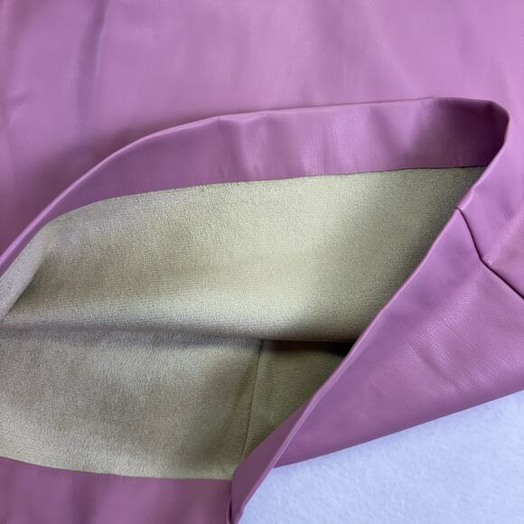 Express Faux Leather High Rise Wide Leg Seamed Barrel Ankle Pants Pink Size XL - Picture 8 of 12